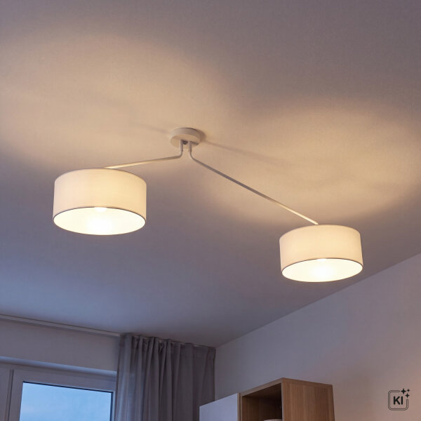 XXL Deckenlampe Weiß verstellbar 100-156cm lang