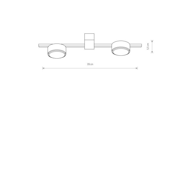 Kleine Deckenleuchte Schwarz L:39cm Aluminium Metall