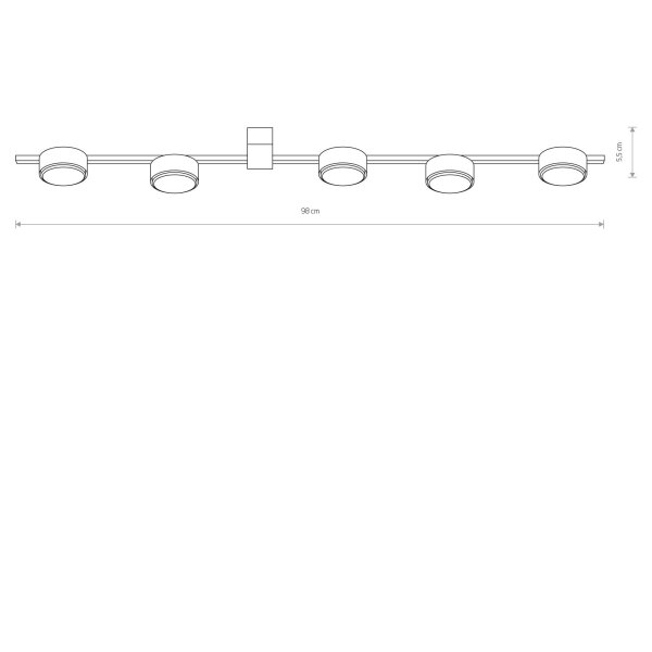 Weiße Deckenleuchte groß L:98cm Aluminium Metall Modern