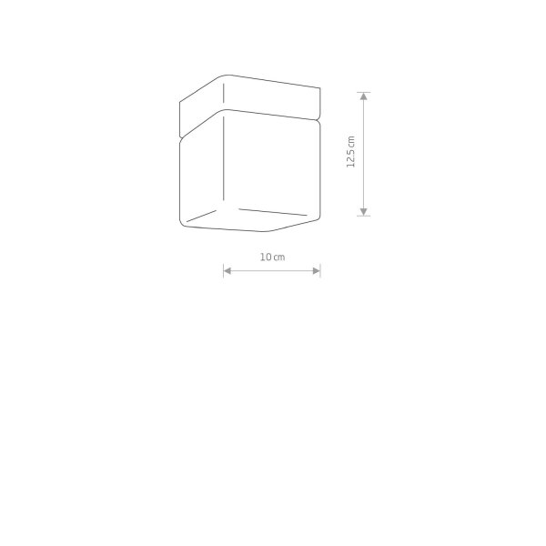 Kleine Deckenleuchte Glas Metall Weiß Schwarz eckig