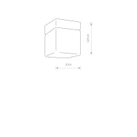 Kleine Deckenleuchte Glas Metall Weiß Schwarz eckig
