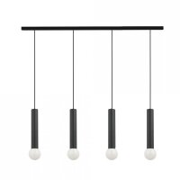 H&auml;ngelampe Schwarz Metall 4-flammig Modern Design