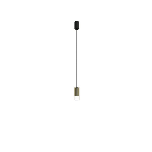 Elegante Hängeleuchte TORRY Glas Messing Ø6,5cm