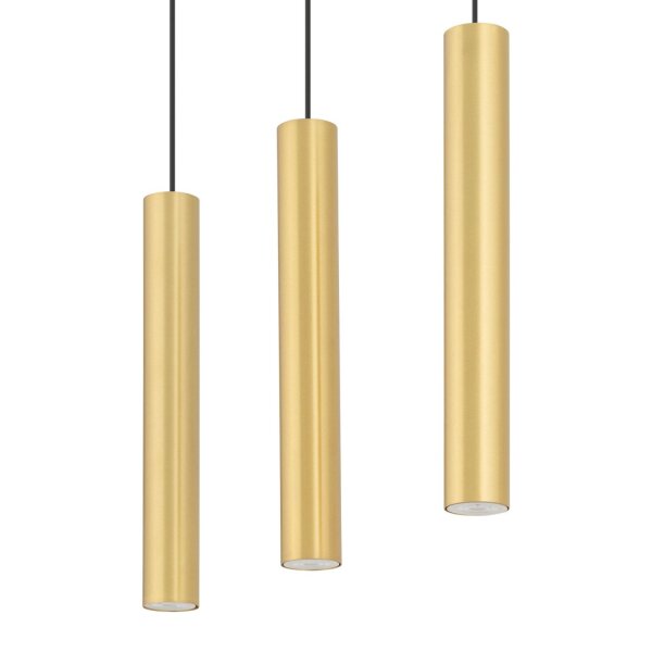 Elegante Pendelleuchte Messing Schirme Zylinder Modern