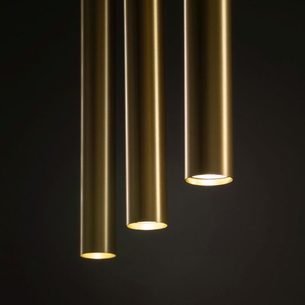 Elegante Pendelleuchte Messing Schirme Zylinder Modern