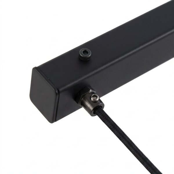 Schwarze Pendelleuchte lang 132cm Metall groß 5-flammig