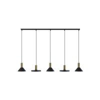Schwarze Pendelleuchte lang 132cm Metall groß...