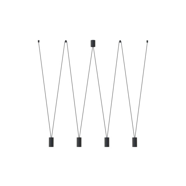 Flexible Hängeleuchte Schwarz L: max. 160cm 4x GU10