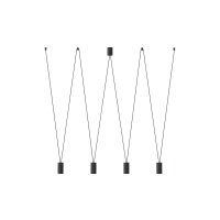 Flexible H&auml;ngeleuchte Schwarz L: max. 160cm 4x GU10