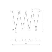 Flexible Hängeleuchte Schwarz L: max. 160cm 4x GU10