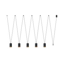 XXL Hängelampe Schwarz Gold L: max. 2,4 m 5x GU10