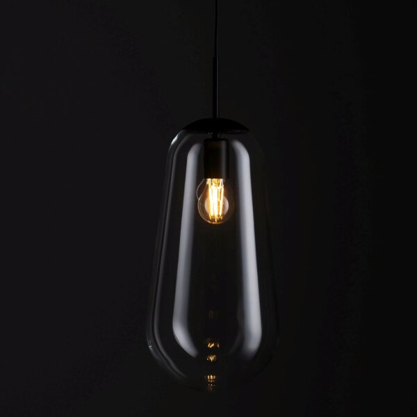 Elegante Hängeleuchte Glas Schirm rund Ø22cm Küche