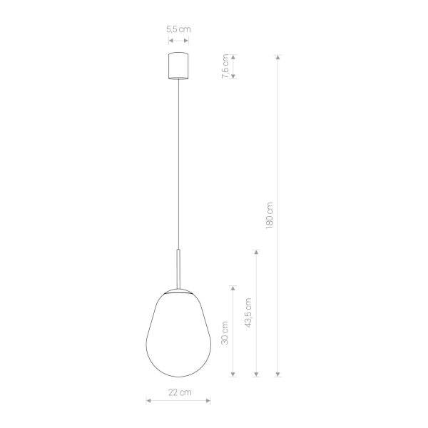 Stilvolle Hängelampe Glas Schirm Ø22cm E27 Küche