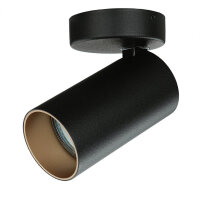 Kleiner Deckenstrahler Schwarz Gold H:13cm Ø7cm...