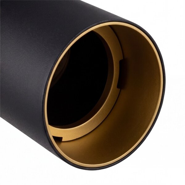 Eleganter Deckenstrahler Schwarz Gold 2x GU10 L:17-31cm