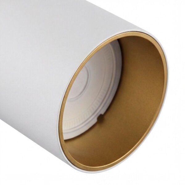 Kleiner Deckenstrahler Weiß Gold L:17-31cm elegant