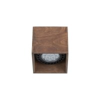 Quadratischer Deckenspot Holz B:12,5cm klein kompakt