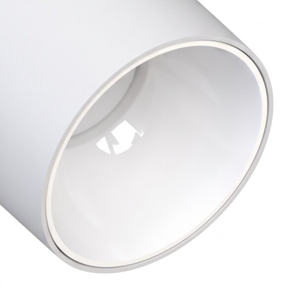 Weißer Aufbauspot 2x GU10 H:13cm klein kompakt