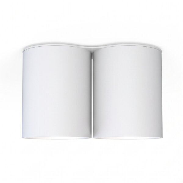 Weißer Aufbauspot 2x GU10 H:13cm klein kompakt