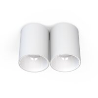 Weißer Aufbauspot 2x GU10 H:13cm klein kompakt