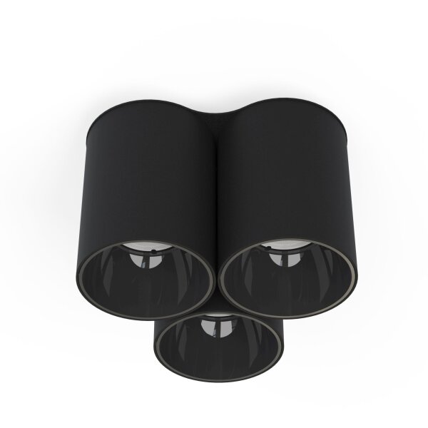 Aufbauspot Lampe Schwarz 3-flammig GU10 Modern
