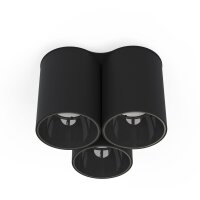 Aufbauspot Lampe Schwarz 3-flammig GU10 Modern