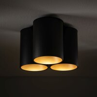 Vielseitiger Aufbauspot 3x GU10 H:13cm klein Schwarz