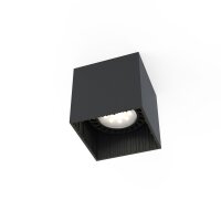 Schwarzer Aufbauspot eckig B:12,5cm GU10 Metall kompakt