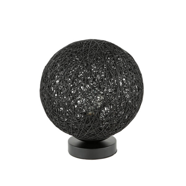 Schwarze Tischleuchte Kugel Schirm rund 25 cm Modern
