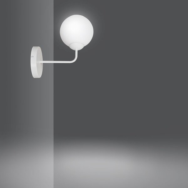 Weiße Wandlampe Modern Glas Kugel E14 SENARA Wohnzimmer
