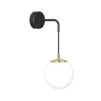Wandlampe Glas Kugel Schirm Schwarz Wei&szlig; Modern E27