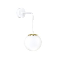 Wandlampe Weiß verstellbar Kugel Schirm Glas Metall...