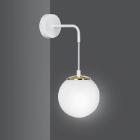 Wandlampe Weiß verstellbar Kugel Schirm Glas Metall...