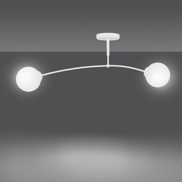 Deckenlampe Weiß Modern Metall Glas Deckenleuchte