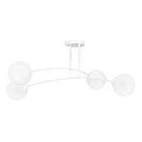 Deckenleuchte Wei&szlig; Kugel Schirm 4x E14 Deckenlampe