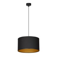 H&auml;ngeleuchte Schwarz Gold Stoff &Oslash;35cm YENNA...