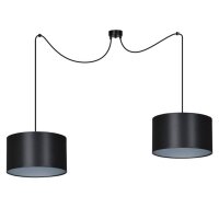 H&auml;ngeleuchte verstellbar Schwarz Silber Stoff Modern