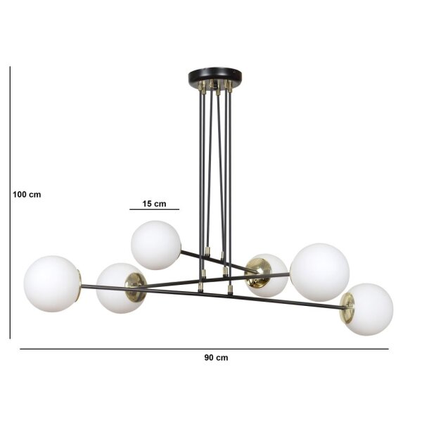 Pendelleuchte Weiß verstellbar Modern 6x E27 Wohnzimmer