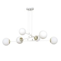 Pendelleuchte Wei&szlig; verstellbar Modern 6x E27 Wohnzimmer