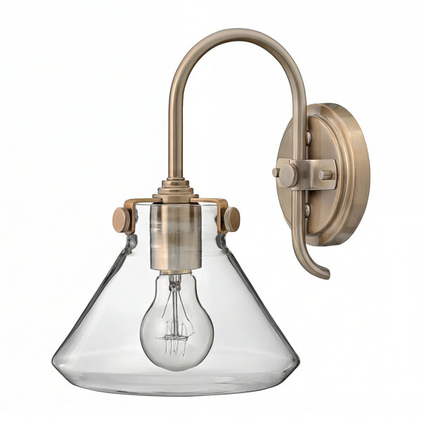 Designer Wandleuchte Industrie Look Glas Schirm