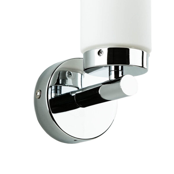 Badlampe Wand Spiegel Glas Metall in Chrom Weiß elegant