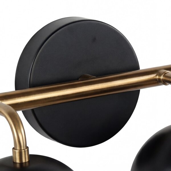 Wandlampe Schwarz Gold groß 4x E14 Metall Loft Design