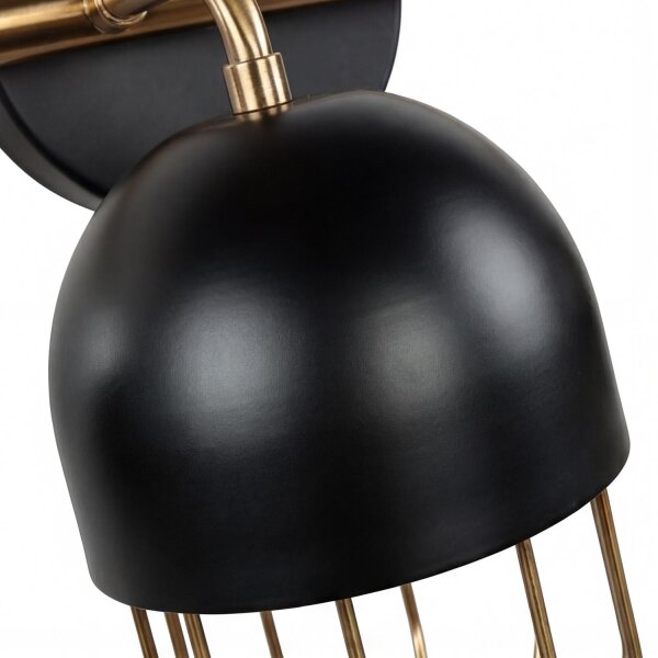 Wandlampe Schwarz Gold groß 4x E14 Metall Loft Design