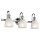 Badezimmer Wandlampe LED in Chrom Wei&szlig; IP44 Riffelglas