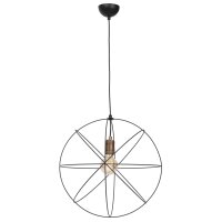 Hängelampe rund 45 cm Schwarz Metall E27