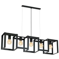 H&auml;ngelampe Schwarz Metall Modern 108 cm lang