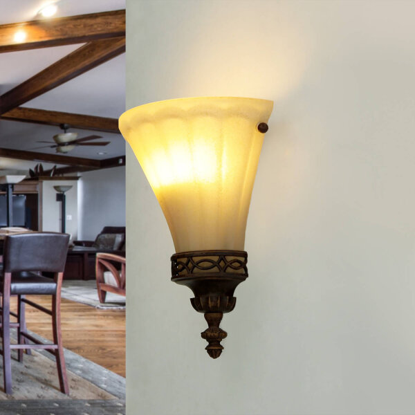 Wandlampe ANABELL 1 Braun Landhaus Lampe Blendarm