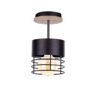 Deckenlampe Modern Metall Holz Schwarz Ø12cm rund