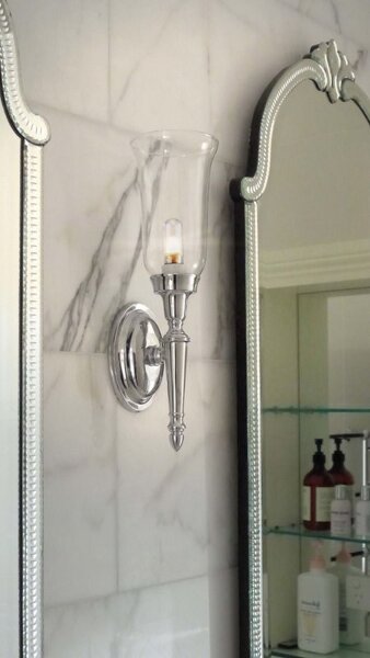 Premium Messing Lampe Badezimmer IP44 LED in Chrom RAZZO