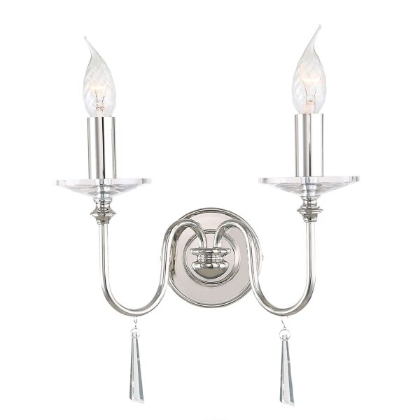 Wandleuchte CANDELA 6 in Nickel 2-flmg Wand Lampe
